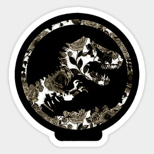 Flower Jurssic Black and Whites Sticker